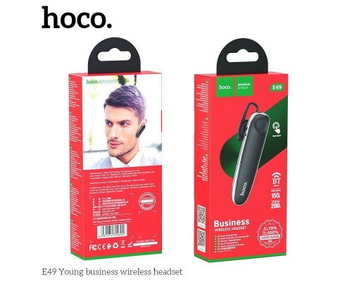 Бездротова гарнітура Hoco E49 Bluetooth 5.0, Mono, чорна