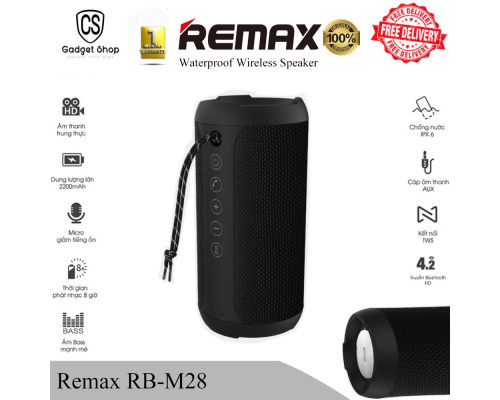 Акустика REMAX Star Series RGB Outdoor Wireless Speaker RB-M28 PRO IPX7 |BT5.0,8Wx2, TWS, AUX/TF, DSP, 8h| black