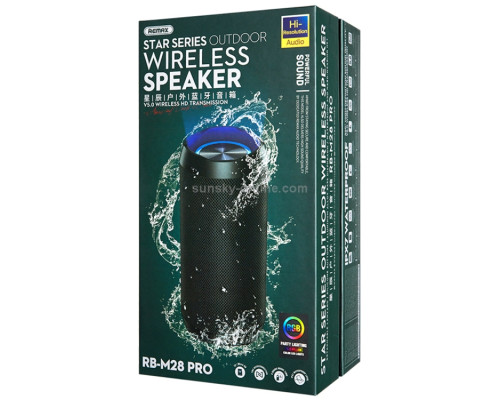 Акустика REMAX Star Series RGB Outdoor Wireless Speaker RB-M28 PRO IPX7 |BT5.0,8Wx2, TWS, AUX/TF, DSP, 8h| black