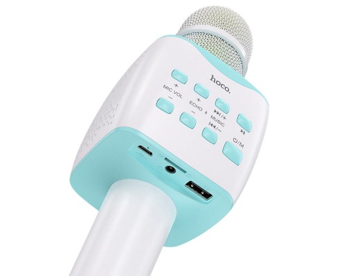 Беспроводной караоке микрофон колонка Hoco BK5 синий