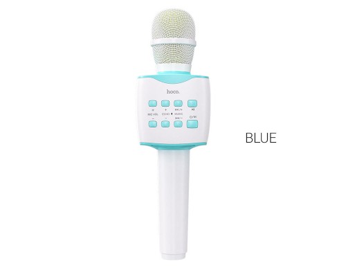 Беспроводной караоке микрофон колонка Hoco BK5 синий