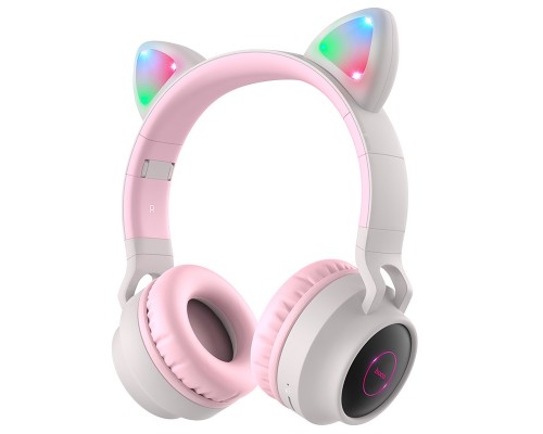 Бездротові накладні навушники Hoco W27 Cat ear сірі