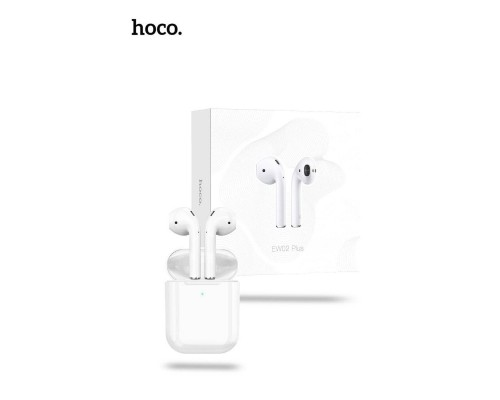 Беспроводные наушники Hoco EW02 Plus TWS Bluetooth 5.1, с микрофоном, вкладыши, с кейсом, белые