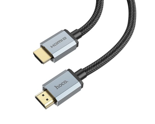 Кабель HDMI Hoco US03 3m з нейлоновою оплеткою та позолоченими конекторами 2.1 8K чорний