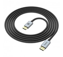 Кабель DisplayPort Hoco US04 - 1m v1.4 8K Ultra HD з нейлоновою оплеткою та позолоченими конекторами, чорний