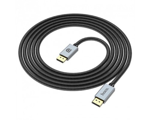 Кабель DisplayPort Hoco US04 - 1m v1.4 8K Ultra HD с нейлоновой оплёткой и позолоченными коннекторами, чёрный