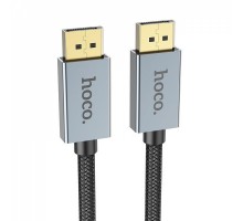 Кабель DisplayPort Hoco US04 - 2m v1.4 8K Ultra HD с нейлоновой оплёткой и позолоченными коннекторами, чёрный