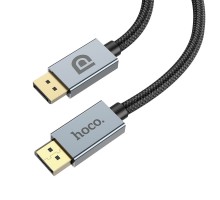 Кабель DisplayPort Hoco US04 - 3m v1.4 8K Ultra HD з нейлоновою оплеткою та позолоченими конекторами, чорний