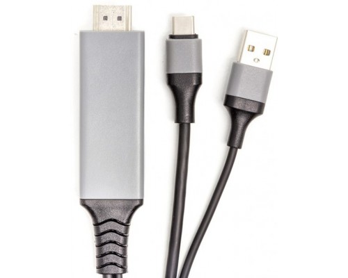 Кабель PowerPlant HDMI (M) - USB (AM) / Type-C (M), 1 м