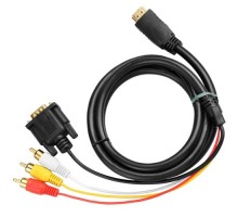 HDMI to VGA 3 RCA Adapter Converter Cable 1080p HDTV