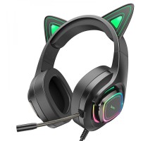 Ігрові Навушники Hoco W107 Cute Cat Ear Зелений