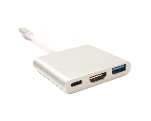 Кабель-переходник PowerPlant USB Type-C - HDMI/USB Multiport Adapter для MacBook 12, 0.15м
