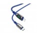 Кабель Hoco S51 з дисплеєм USB to Lightning 1.2m синій