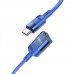 Кабель Hoco U107 подовжувач Type-C to USB 3.0 (F) 1.2m синій