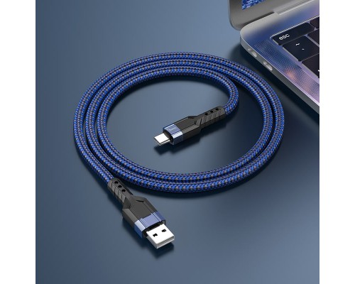 Кабель Hoco U110 USB to Type-C 1.2m синій