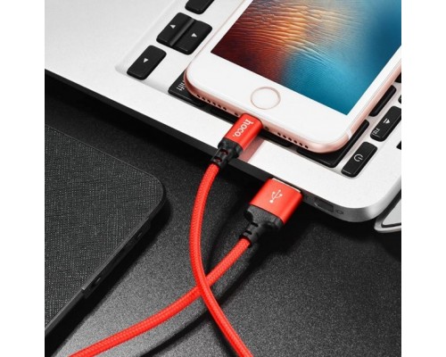 Кабель Hoco X14 USB to Lightning 2m черно-красный
