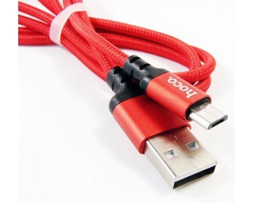 Кабель Hoco X14 USB to MicroUSB 2m чорно-червоний