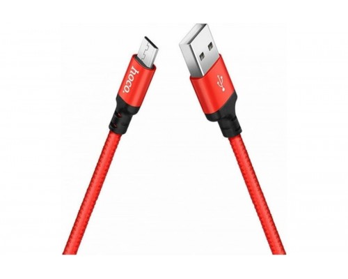 Кабель Hoco X14 USB to MicroUSB 2m чорно-червоний