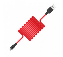 Кабель Hoco X21 Plus USB to Lightning 2m чорно-червоний