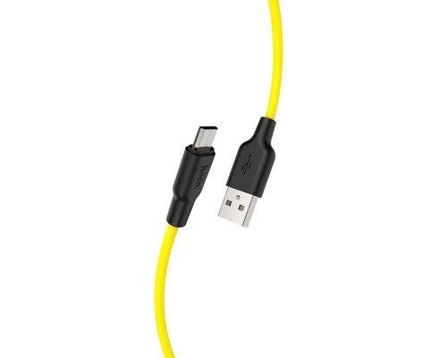 Кабель Hoco X21 Plus USB to MicroUSB 1m чорно-жовтий