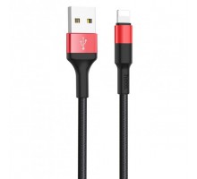Кабель Hoco X26 USB to Lightning 1m черно-красный
