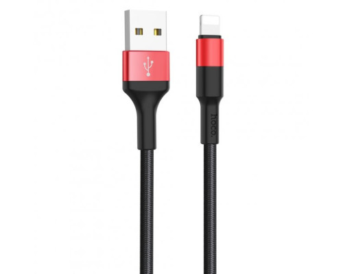 Кабель Hoco X26 USB to Lightning 1m чорно-червоний