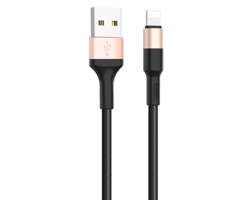 Кабель Hoco X26 USB to Lightning 1m чорно-золотистий