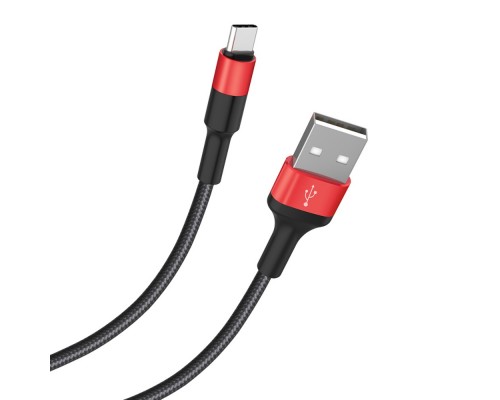 Кабель Hoco X26 USB to Type-C 1m чорно-червоний