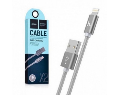 Кабель Hoco X2 USB to Lightning 1m сріблястий