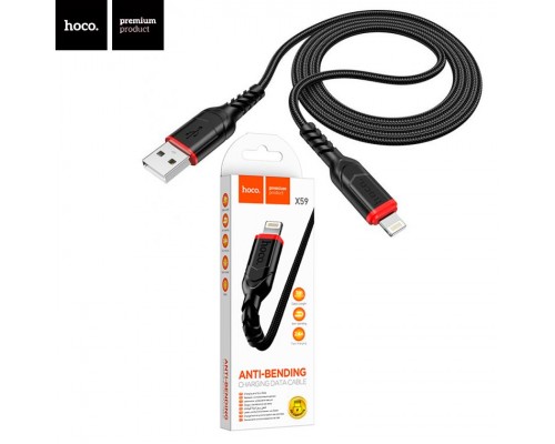 Кабель Hoco X59 USB to Lightning 1m черный