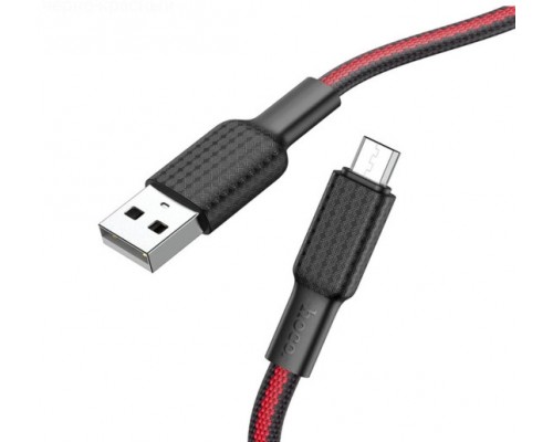 Кабель Hoco X69 USB to MicroUSB 1m чорно-червоний