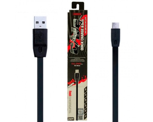 Кабель Remax RC-001m USB to MicroUSB 2m черный