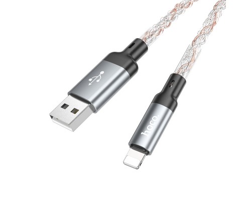 Кабель USB to Lightning Hoco U112 2.4A 1m сірий