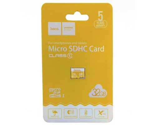 Карта Пам'яті Hoco MicroSDHC 32gb 10 Class Жовтий