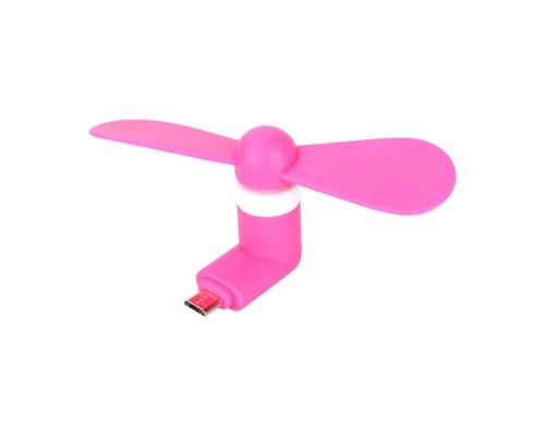 Мобільний вентилятор MicroUSB рожевий
