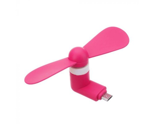 Мобильный вентилятор MicroUSB розовый, от телефона / повербанка / ноутбука и др.