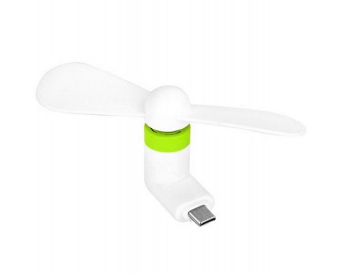 Мобільний вентилятор Type-C біло-зелений