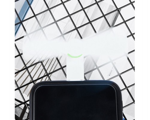 Мобильный вентилятор Type-C бело-зелёный, от телефона / повербанка / ноутбука и др.