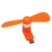 Мобильный вентилятор Type-C оранжевый, от телефона / повербанка / ноутбука и др.