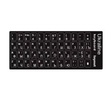 Наклейки на клавиатуру 48 клавиш ENG/ УКР/ РУС черные