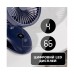 Настільний бездротовий вентилятор на акумуляторі GXQC F601 4000 mAh з прищіпкою темно-синій