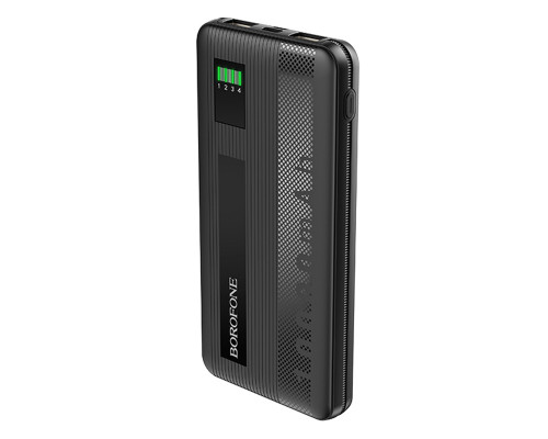 Повербанк Borofone BT32 (10000 mAh / Out: 2USB 5V/2A / In: Lightning, Type-C, micro-USB 5V/2A) с LED индикатором, Чёрный