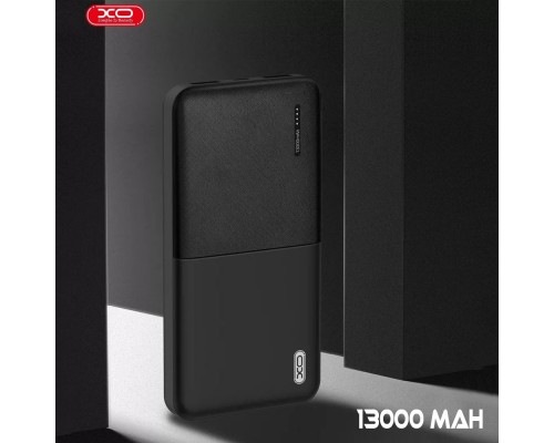 Повербанк XO PB70 (13000 mAh / Out: 2USB 5V/2A / In: micro-USB 5V/2A ) с LED индикатором, Чёрный