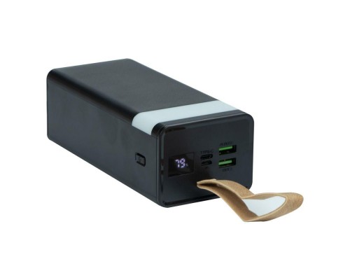 Повербанк XO PR130 (40000mAh / Out: 2xUSB-A 22.5W QC3.0,Type-C PD 20W / In: micro-USB, Type-C 18W ) с LED Дисплеем и фонариком, Чёрный