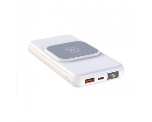 Повербанк XO PR161 Magnetic Wireless (10000 mAh / Out: USB-A 22.5W, Type-C 20W, Qi 15W/ In: Type-C 18W PD) з LED індикатором Білий