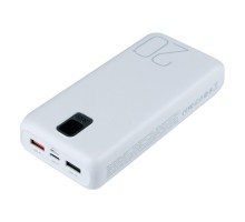Повербанк XO PR185 + 2 Cable (20000mAh / Out: 2USB-A 22.5W QC3.0, Lightning, Type-C PD 20W / In: micro-USB, Type-C 18W ) с LED Дисплеем, Белый
