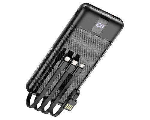 Повербанк Borofone BJ20 (10000 mAh / Out: 2USB, micro, Type-C, Lightning 5V/2A / In: Type-C, micro-USB, USB, 5V/2A ) с LED Дисплеем,Чёрный