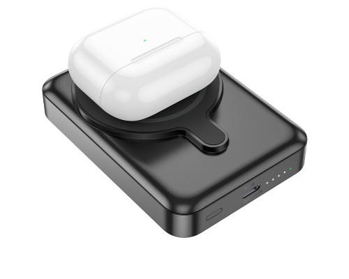Повербанк Hoco Q11 MagSafe Wireless Charger 3-in-1 10000 mAh Type-C 20W / In: Type-C 18W, LED, Black