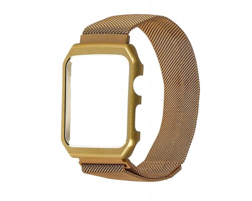 Ремінець Міланська петля із захисною рамкою для Apple Watch 42mm золотистий