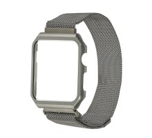 Ремінець Міланська петля із захисною рамкою для Apple Watch 44mm сріблястий